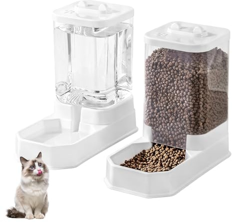 Rudfovn 2.2kg Automatic Cat Feeder and 4l Water Dispenser, Auto Pet Feeder for Cats and Small Medium Dogs
