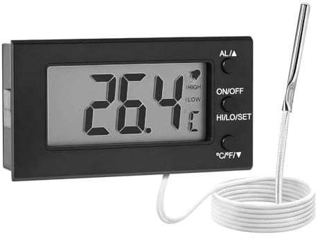 Digital Oven Thermometer Resistant 300°C for Inside Oven with Probe Proof | Instant Read Thermometer LCD with High Low Temperature Alarm for Baking BBQ Pizza Deep Frying Meat Oil Milk