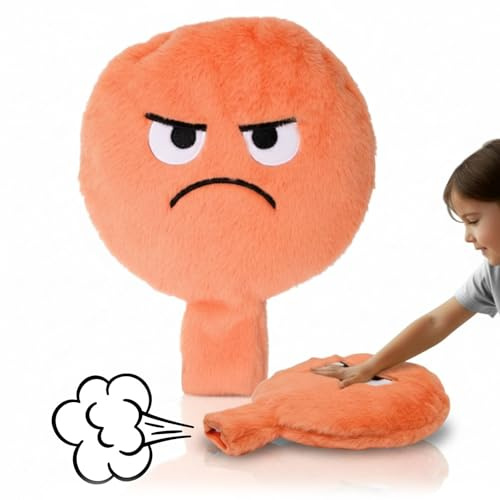 alldoro 60291-4 Grumpy Coussin en Peluche XXL Peach, Ø 20,5 cm, avec Son, découverte d'émotions ludiques, Coussin Douillet et Amusant à partir de 3 Ans
