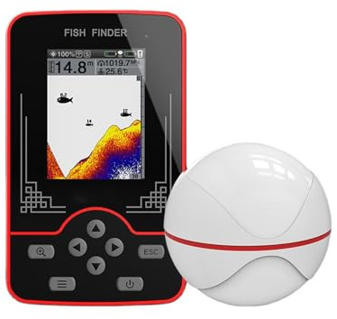 SPYMINNPOO Fischfinder, Kabelloses Sonar-Handgerät mit Farbdisplay für Boote, Angelkajaks und mehr. (125 kHz F13)