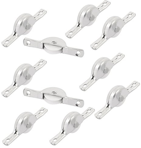 Sourcingmap Furniture Wardrobe Cupboard Closet Sliding Door Roller Wheel 1.8 (46mm) Hole Distance Silver Tone 10pcs