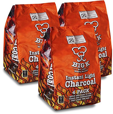 The Chemical Hut 12KG (X12, 1KG bags) of Instant Light The Bag BBQ Charcoal for Stoves BBQs Burner - Comes Anti-Bacterial Pen!