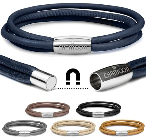CHAMOON® Premium Lederarmband für Damen | Besonders fein & weich | Praktischer Magnetverschluss aus Edelstahl | Mit über 80 Charms erweiterbar | 7 Farben | Einfach- & doppelt-gewickelt