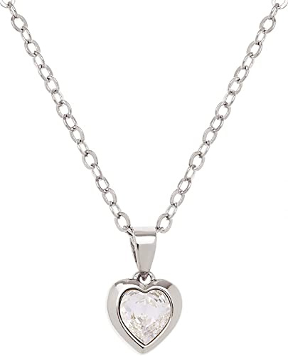 Ted Baker Hannela Crystal Heart Pendant Necklace For Women (Silver/Crystal)