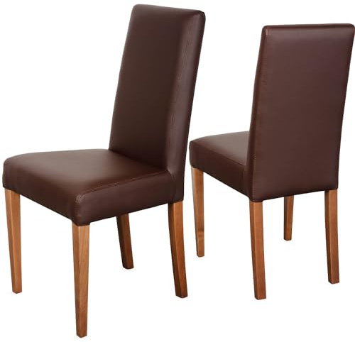 Staboos Esszimmerstühle 6er Set, Massivholz Buche, Nussbaum - Braun, CH22