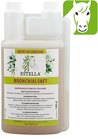 ESTELLA Bronchialsaft | 1 L | Ergänzungsfuttermittel für Pferde | Mit Fenchel & Lindenblüte