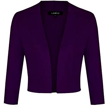 Mintlimit Veste cardigan à manches courtes et manches 3/4 pour femme avec bouton Bolero