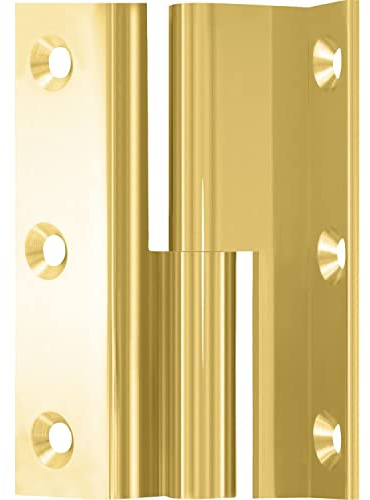Möbelband Kröpfung D, Zylinderkopf rechts, 50x33 mm, Messing poliert