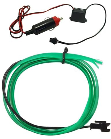 MiOYOOW El Wires Ljustråd 5 M/16 FT, DC 12 V vattentät neonremsa, bilinteriör, flexibel LED-inomhusbelysning för bil- och halloweendekorationer