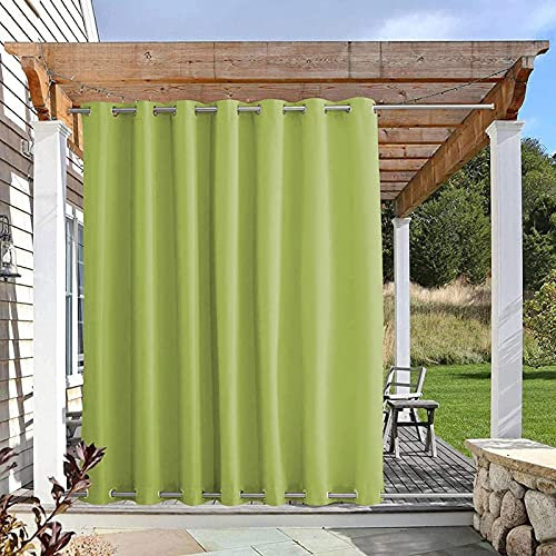 RDJSHOP Outdoor Vorhang mit Ösen Oben und Unten, Wetterfest Aussenvorhang, Blackout Outdoor Vorhänge für Terrasse Garten, Uvschutz Sonnenschutz Sichtschutz Gardine - 1 Stück,Grün-B213xH132cm