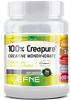 EFNE | Creatina Creapure | 300 Gramos Polvo | 100% Pureza Creapure | Aumenta Resistencia | Aumenta Fuerza |Sabor Neutro | Vegano |