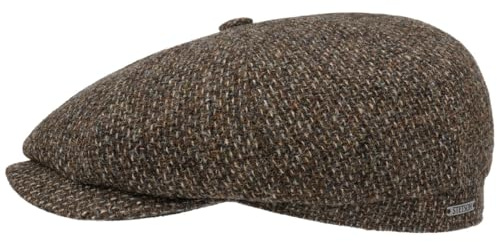 Stetson Hatteras Shetland Wool Flatcap Schiebermütze Herren Baumwolle gefüttert Herbst Winter
