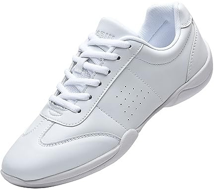 DADAWEN Damen Cheerleading Schuhe Mädchen Turnschuhe Yoga Training Schuhe Weiß