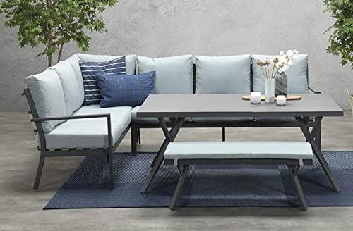 Garden Impressions Hohe Dining Aluminium Eck Lounge Set Sergio Links | Wasserabweisende Kissen, Hohe Rückenlehne
