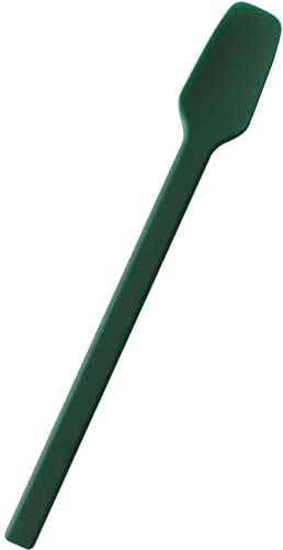Carrotez Small Silicone Spoon, Mini Spatula, Small Spatulas for Kitchen Use, Spoonula, Perfect for Eating, Stirring, Spreading, 7.3, 1 pc - Deep Green