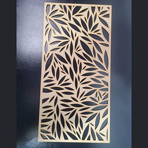 Bamboo Leaf Trellis Grate Radiator Cabinet wall Decorative Screening-grille- Perforated MDF panel (600x300mm) 0124 (3mm thick MDF Primed White)