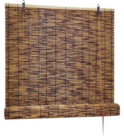 CcacHe Bambusrollo 40/80/100/120/140/150/160cm Bambus-Rollo Natur Für Fenster Und Türen, Blickdicht Raffrollo Aus Bambus Holz Jalousie Sonnenschutz Und Sichtschutz Rollo Seitenzugrollo Mit Fitting