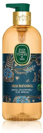 EYÜP SABRİ TUNCER Natural Olive Oil Flüssigseife Oud Istanbul mit 100% Natürlichem Olivenöl, Dermatologisch Getestet, Ohne Parabene und Mineralien, Feuchtigkeitsspendend und Hautpflegend, 500 ml