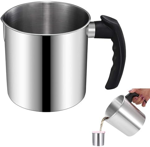 Littlecatch Candle Making Pouring Pot, 44 Oz Double Boiler Wax Melting Pot, Candle Making Pitcher, Heat- Handle for Candle Making and Soap Making DIY Crafts