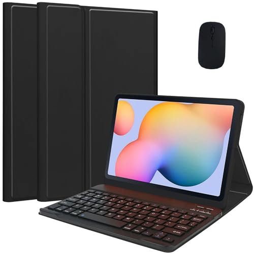 EHLCYS Custodia con Tastiera per Lenovo Tab M8 4a Generazione 8.0 Pollici 2023 (TB-300FU/TB-300XU), Tastiera Bluetooth Wireless Rimovibile, Custodia con Supporto Folio in Pu con Mouse,Nero