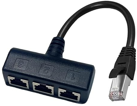 【Upgrade】 RJ45 Ethernet Splitter Cable, RJ45 1 Male to 3 Female Network Splitter Cable Suitable Super Cat5, Cat5e, Cat6, Cat7 LAN Ethernet Socket Connector Adapter, for Set-top Boxes, Routers