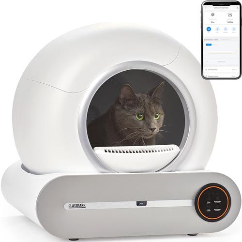 Lettiera autopulente – Lettiera elettrica automatica per gatti – intelligente toilette elettrica per la pulizia robot (argento)