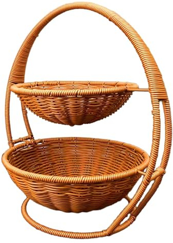 Generic 2 Tier Storage Basket, Fruit Basket, Fruit Stand, Serving Tray for Bedroom and Living Room