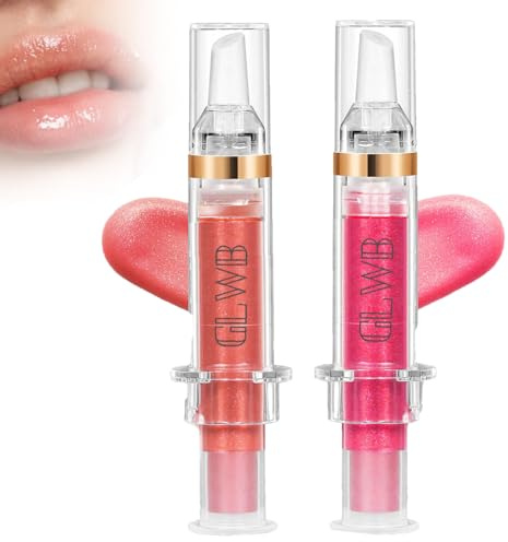 GLWB Lip Plumper, 2024 New GLWB Extreme Lip Plumper, Ultra-Hydrating Lip Plumping Booster with Chili Extract for Pouty Lips for Women, Say Bye to Frequent Touch-ups (2#+4#)