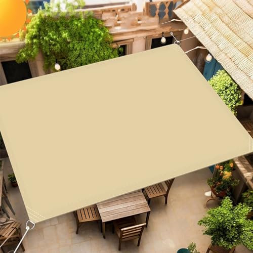 Tenda a Vela Ombreggiante Quadrata 5 x 9.5 m Rettangolo Vela Parasole All'Aperto Protezione Raggi UV Antivento per Esterno Giardino Terrazza Colore, Color Crema
