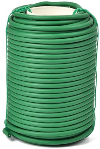 MPEIPILA Gartendraht Gummiert, Gartendraht 3.5mm x 20m Pflanzenbinder, Gartendraht Grün, Pflanzendraht für Pflanzen Anbinden, Draht für Garten, Rosendraht, Gartendraht mit Gummimantel