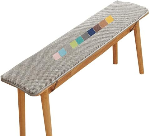 Stuhlkissen Balkon, Rutschfestes Bankkissen Outdoor, Bankauflage, Sitzkissen Auto, Sitzpolster Indoor, Gartenbank Kissen Sitzauflage Bank für Garten Terrasse Schaukel BüRostuhl(Light Gray e,120x35 cm