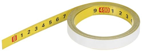 PATIKIL Adhesive Ruler, 16.4ft Steel Self-Adhesive Measuring Tape, Left to Right, Workbench Ruler, Yellow, Carbon Steel with Painted Finish, 5m Length