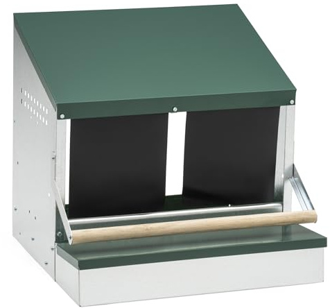 Agrarzone Legenest mit Sitzstange 50 cm Nistbox Hühner Geflügel Eier | Abrollfunktion, Eierfach, robuste Legenester, Wandmontage