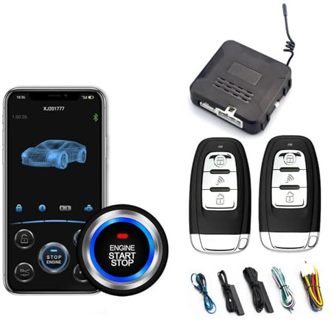 Pulsante allarme auto - di avvio remoto con chiave passiva | antifurto per auto intelligente con controllo wireless del telefono cellulare, di accesso