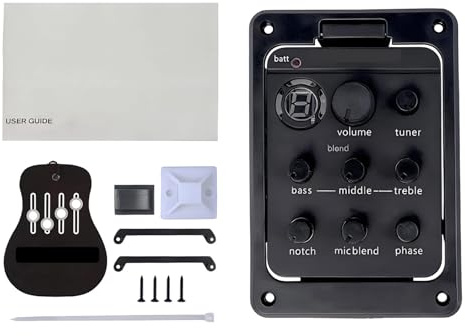 301 Akustische Gitarre Preamp Pickup Doppel Modell Gitarre Preamp Tuner Piezo Pickup Gitarre Piezo Pick Gitarre Tuner