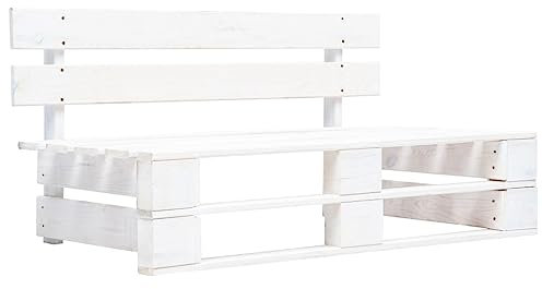LVHUIDEH Gartenbank aus Holz, 2-Sitzer Bank, Lamellendesign Sitzbank, Palettenbank, wetterfeste Gartenmöbel, Balkonbank für Garten Terrasse, 110 x 65 x 55 cm