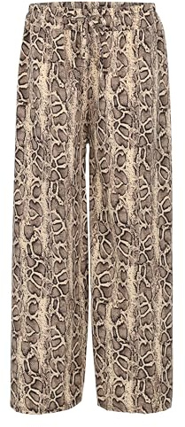 Malito - Pantalon Marlene pour femme avec imprimé animal - Pantalon culotte fluide et doux - Pantalon d'été ample - Pantalon de loisirs tendance 2306, Serpent, 36-46