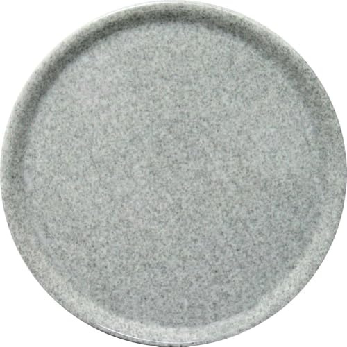 HENDI Assiette à pizza ronde, porcelaine, motif: granite, conviennent pour la lave-vaisselle et les fours à micro-ondes, ⌀330 mm, gris (Lot de 5)