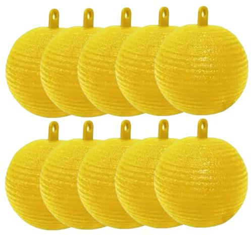 Balle de piège à Mouches 10pcs 3, 27 Pouces de Suspension étanche à Mouche Suspendue avec attirant adhésif, pièges extérieurs résistants au Soleil pour Le Jardin, la Ferme, Le verger, Le Patio, l