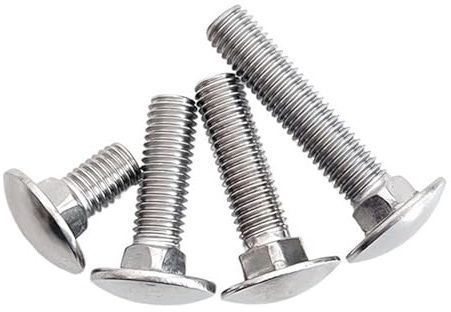 Pernos de carruaje M12, perno de carruaje cuadrado de copa, cabeza abovedada de acero inoxidable 304, paquete de 5(M12 x 50mm)