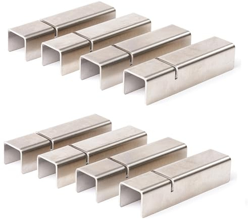 Set poggiaposate rettangolare da tavolo acciaio INOX, porta 2 posate inossidabile, Design Elegante, Idea Regalo per Mise En Place di lusso per ristorante forchetta e coltello (Inox, x8)