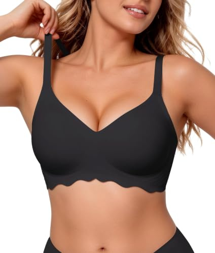 HORISUN Bügelloser BH Damen, Nahtlos 3D Jelly Strip, Push up mit starker Halt, Anti-Achselbeulen, Ideal für Schlaf, Yoga & Alltag
