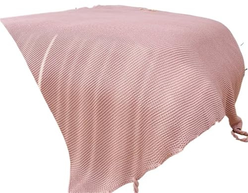 VVCPVDXCI Coperta in tessuto intrecciato a maglia grossa nordica, morbida, copriletto, decorazione per la casa, divano, ufficio, coperta per pisolino (rosa, 130 x 200 cm)