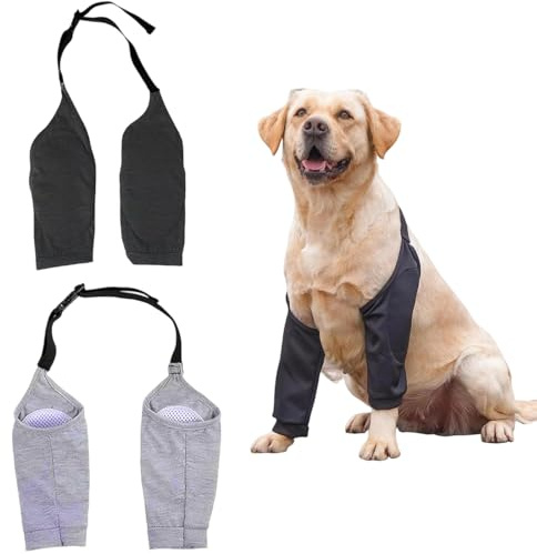 SHYSBV 2 Stück Ellenbogenbandage Hund, Verstellbar Kniebandage Hund, Größe XXL Ellbogenschoner für Hunde, Hundebeinschutz, für Schutz Gelenke und Knie Hundes