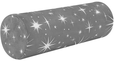 Almohada redonda estrellada de espuma viscoelástica para el cuello, almohada cilíndrica para cama, cojín cilíndrico con cremallera