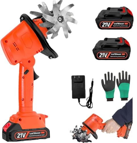 Cordless Electric Garden Tiller, 2X1500mAh Battery, 235 RPM for Soil Cultivation