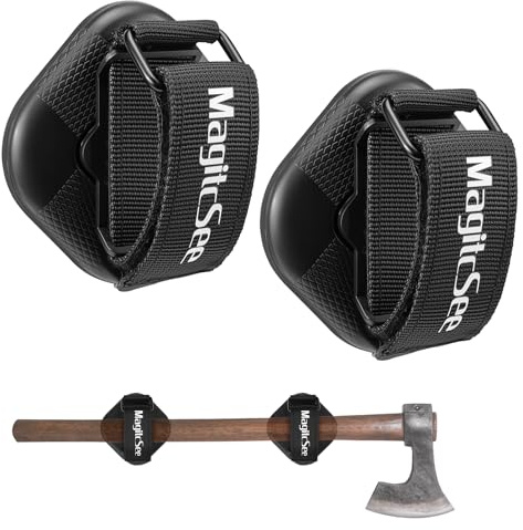 2 Pack Heavy Duty Magnetic Shovel Holder for Truck with Adjustable Strap, No-Drill Strong Magnet Mount Rack for Flag, Utility Tool, Axe, Stable Organizer for RV, Garage, Trailer, Cruise, ATV Storage