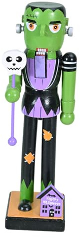 Fenteer Halloween Nutcracker Figurine Christmas Nutcracker Photo Prop Ornament Christmas Decoration Decor for Festive Holiday, Frankenstein