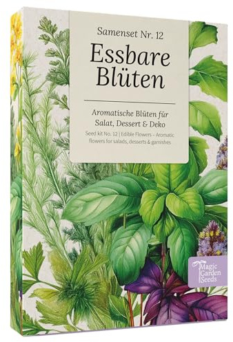 Magic Garden Seeds Essbare Blüten Samenset mit 6 Sorten | Für Salate & Desserts • Samenfest • Bienenfreundlich • Farbenfrohe Geschenkidee für Hobbygärtner • Perfekt in Küche & Garten
