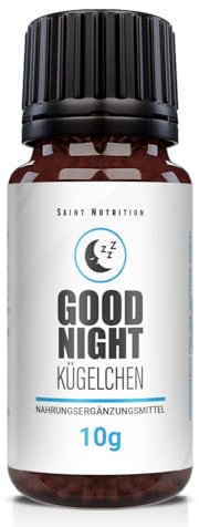 Saint Nutrition® GOOD NIGHT Kügelchen – Einschlafhilfe für Babys - sanfte Unterstützung beim Einschlafen & Durchschlafen - mit Bach-Blütenmischung, Lavendel, Thymian & Zimt - ohne Zusätze, 10g